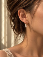Double CZ Drop Earrings