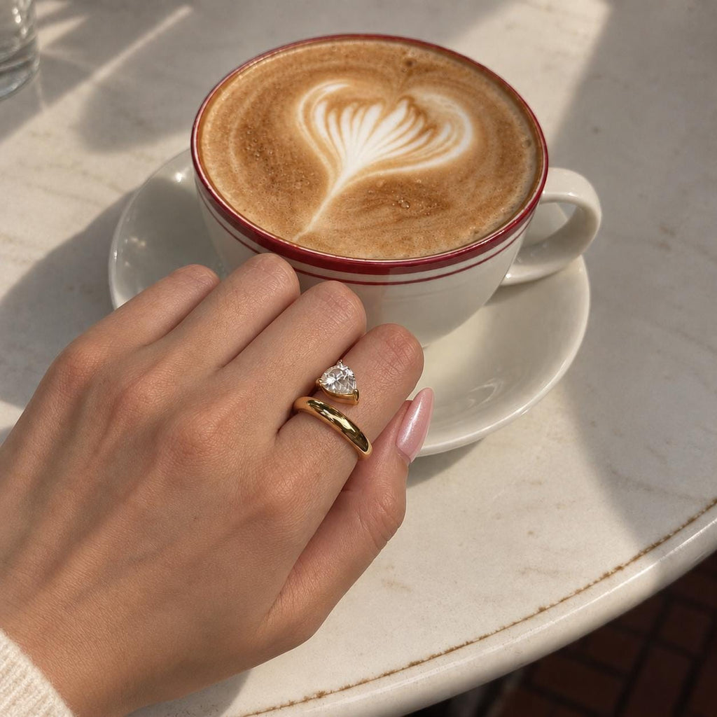 Pear-Cut CZ Open Ring
