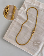 Pearl & Gold Snake Chain Necklace Set