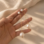 Double-Sided Pearl Stud Earrings