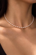Pearl & Gold Snake Chain Necklace Set