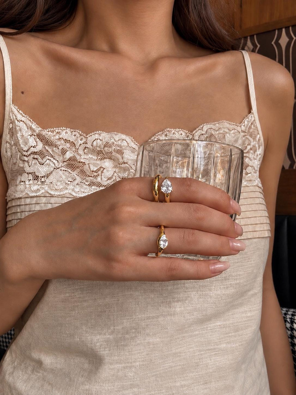 Pear-Cut CZ Open Ring