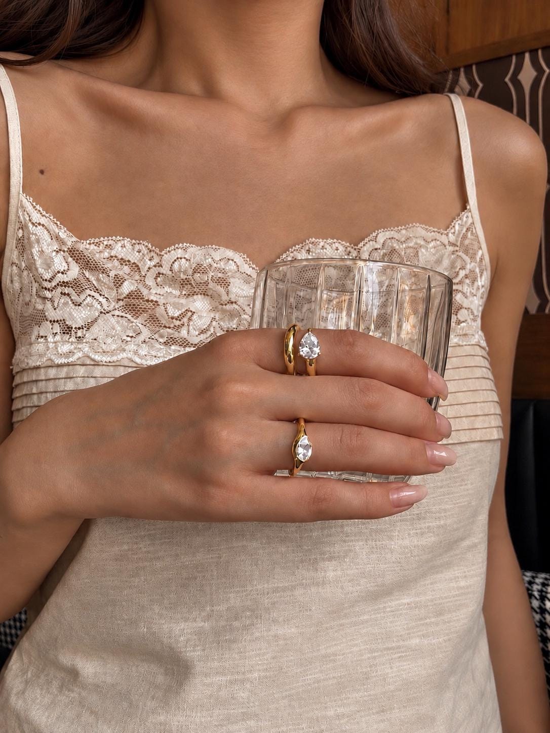 Pear-Cut CZ Open Ring