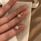 Double CZ Drop Earrings