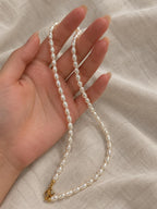 Pearl & Gold Snake Chain Necklace Set