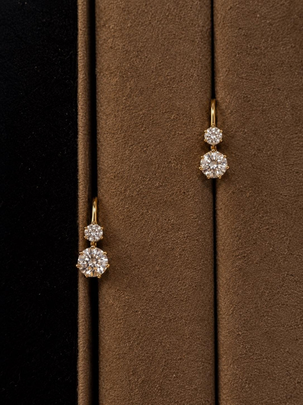 Double CZ Drop Earrings
