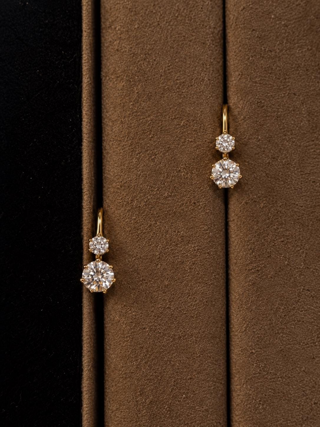 Double CZ Drop Earrings