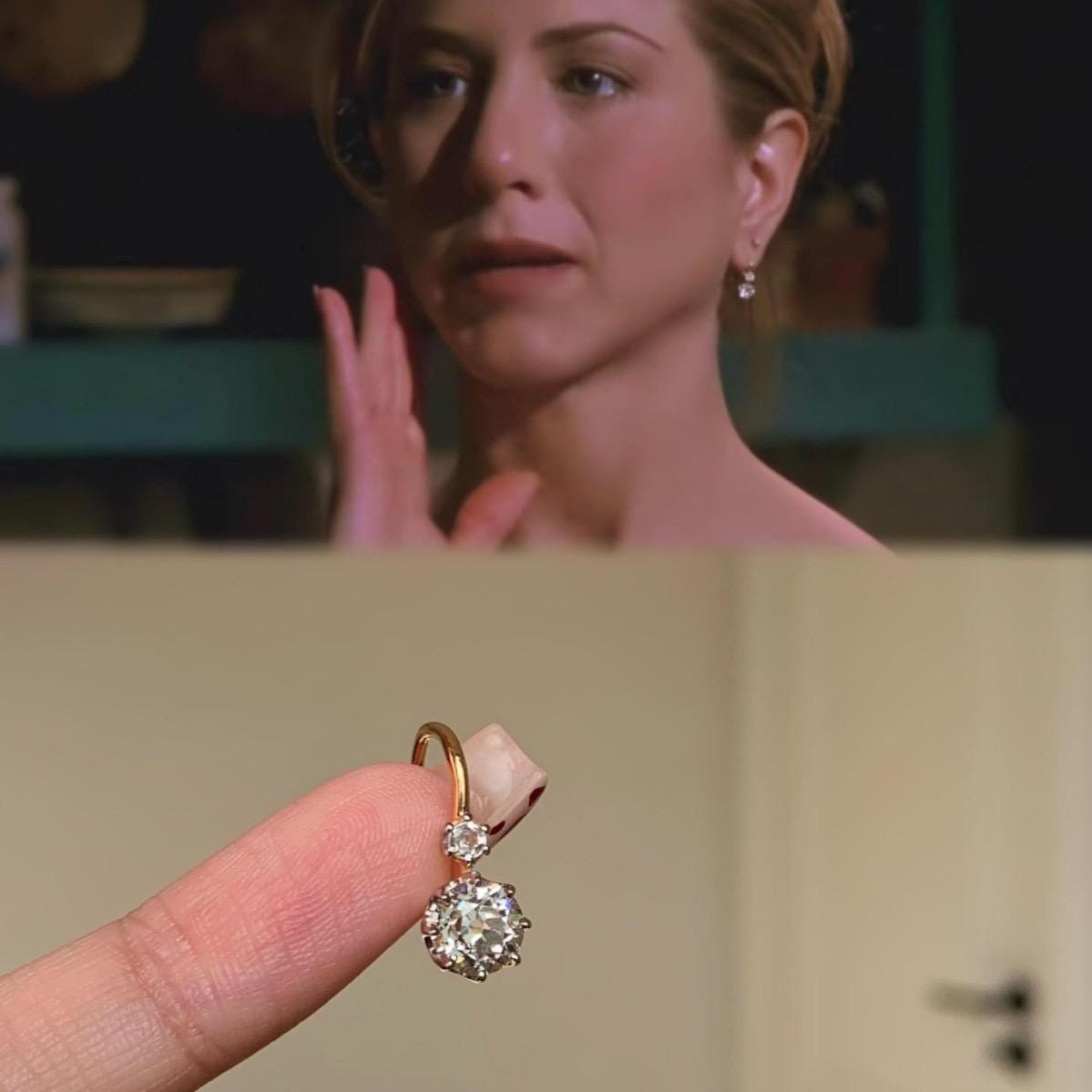 Double CZ Drop Earrings