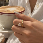 Pear-Cut CZ Open Ring